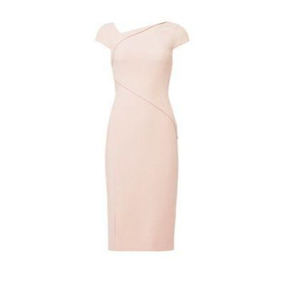 LK Bennett Blush Pink Sisi Sheath Dress 12 - Picture 2 of 7
